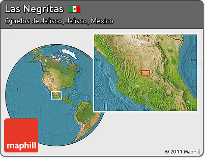 Satellite Location Map of Las Negritas