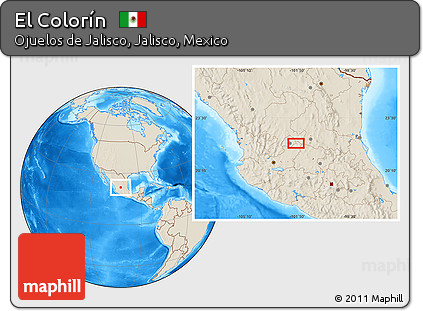 Shaded Relief Location Map of El Colorín