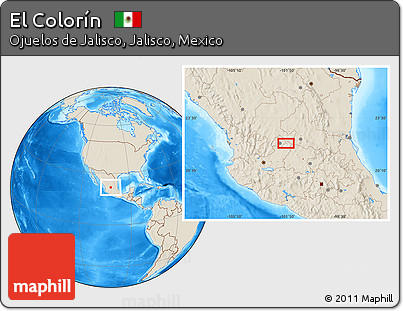 Shaded Relief Location Map of El Colorín