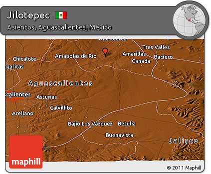 Physical Panoramic Map of Jilotepec