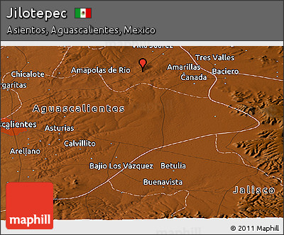 Physical Panoramic Map of Jilotepec