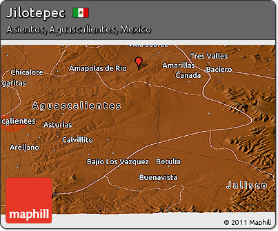 Physical Panoramic Map of Jilotepec