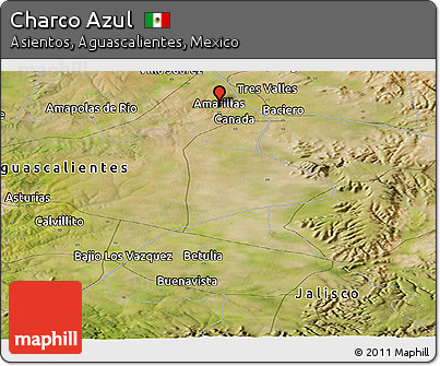 Satellite Panoramic Map of Charco Azul