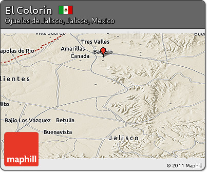 Shaded Relief Panoramic Map of El Colorín