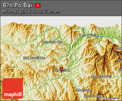 Physical 3D Map of Bản Po Bai