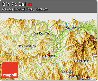 Physical 3D Map of Bản Po Bai