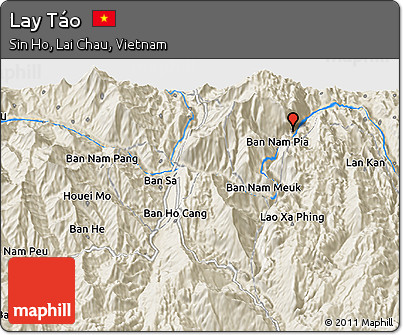 Shaded Relief 3D Map of Lay Táo