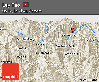 Shaded Relief 3D Map of Lay Táo
