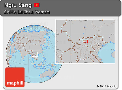 Gray Location Map of Ngiu Sang