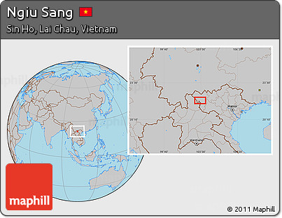 Gray Location Map of Ngiu Sang