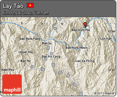 Shaded Relief Map of Lay Táo