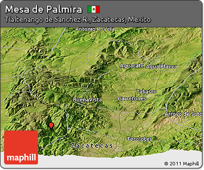 Satellite Panoramic Map of Mesa De Palmira