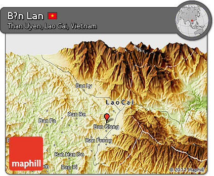 Physical 3D Map of Bản Lan
