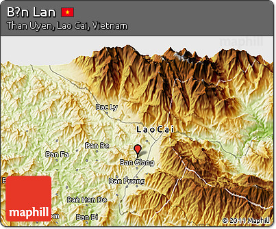 Physical 3D Map of Bản Lan