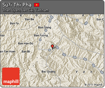 Shaded Relief Map of Suối Thi Pha