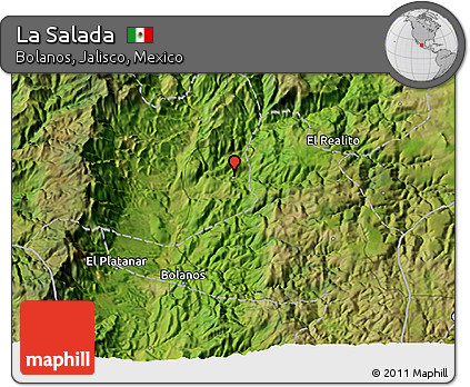 Satellite 3D Map of La Salada