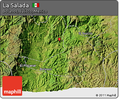 Satellite 3D Map of La Salada