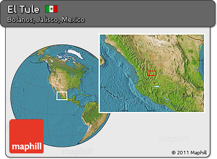 Satellite Location Map of El Tule