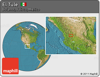 Satellite Location Map of El Tule
