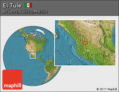 Satellite Location Map of El Tule