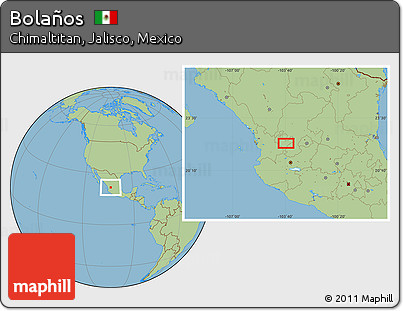 Savanna Style Location Map of Bolaños