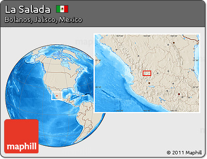 Shaded Relief Location Map of La Salada