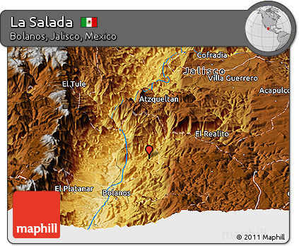Physical Panoramic Map of La Salada