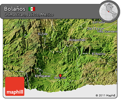 Satellite Panoramic Map of Bolaños