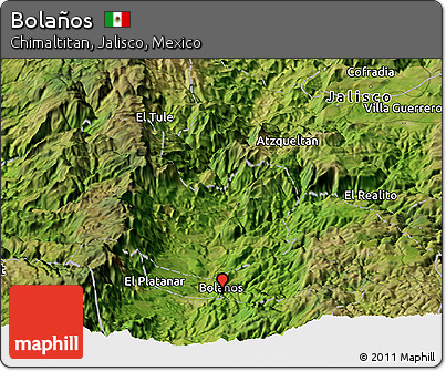 Satellite Panoramic Map of Bolaños