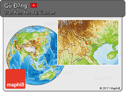 Physical Location Map of Gô Ðổng