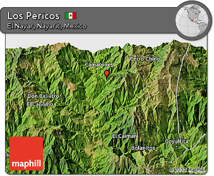 Satellite 3D Map of Los Pericos