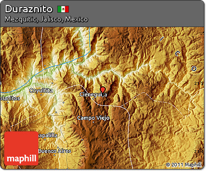 Physical Map of Duraznito