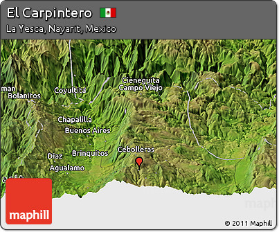 Satellite Panoramic Map of El Carpintero