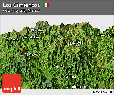 Satellite Panoramic Map of Los Cimientos