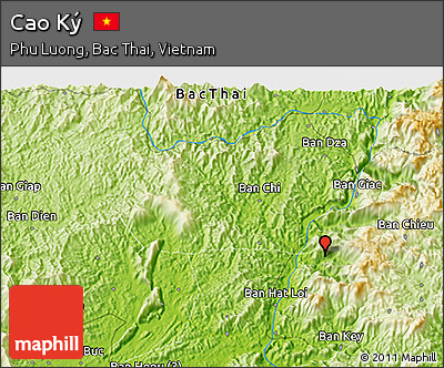 Physical 3D Map of Cao Ký