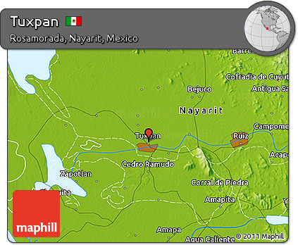 Physical 3D Map of Tuxpan