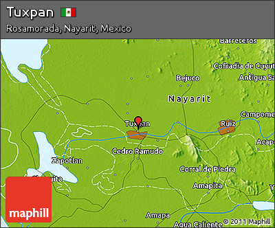 Physical 3D Map of Tuxpan