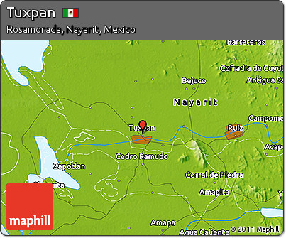Physical 3D Map of Tuxpan