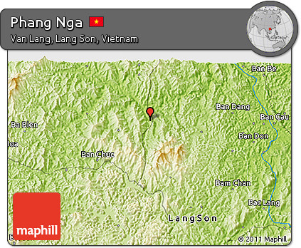 Physical 3D Map of Phang Nga