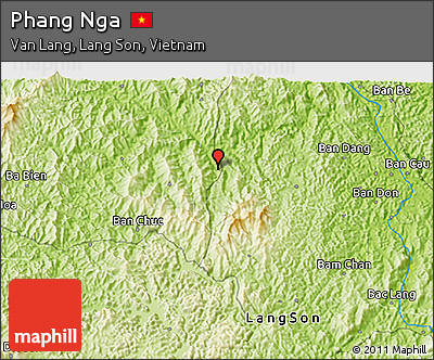 Physical 3D Map of Phang Nga