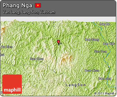 Physical 3D Map of Phang Nga
