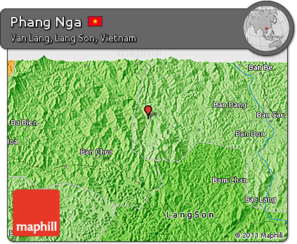 Political 3D Map of Phang Nga
