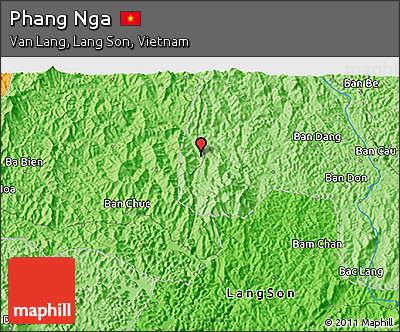 Political 3D Map of Phang Nga