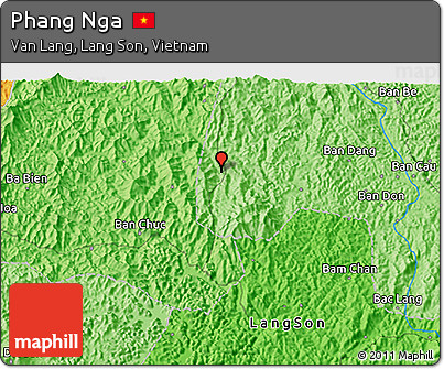 Political 3D Map of Phang Nga