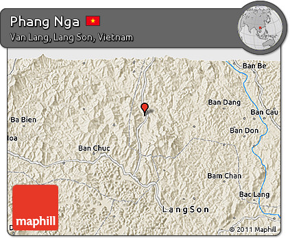 Shaded Relief 3D Map of Phang Nga