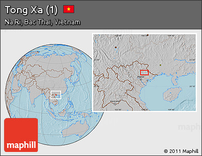 Gray Location Map of Tong Xa (1), hill shading