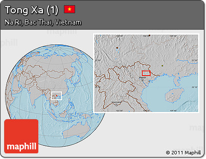 Gray Location Map of Tong Xa (1), hill shading