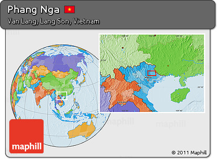Political Location Map of Phang Nga