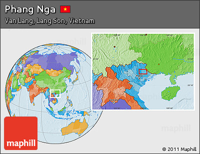 Political Location Map of Phang Nga