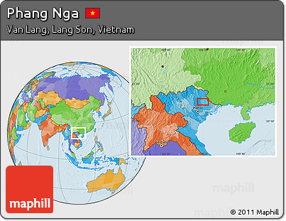 Political Location Map of Phang Nga